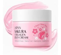 Sakura Collagen Face Cream, Collagen Jelly Cream Gel Cream Face with Hyaluron, Niacinamide & Cherry Blossom Extract, Lightweight Moisturising Cream Face for Smooth Nourished Skin