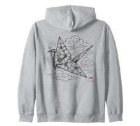 Sakura Crane Bird - Japanese Origami Art Zip Hoodie