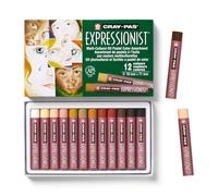 SAKURA Cray-Pas Expressionist Oil Pastels Set - 12 Multicultural Colours - Extra Fine Quality for Artists and Beginners