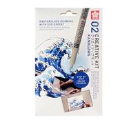 Royal Talens Sakura Creative Art Kit Kanagawa - 3 pens, 3 A6 multi-media sheets (Large Wave)
