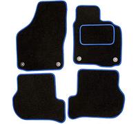 Sakura DD0499BU Tailored Car Mats Black Carpet, Blue Trim, Carpet Heelpad