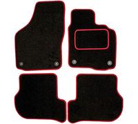 Sakura DD0583RD Tailored Car Mats, Black with Carpet Heelpad - Red Trim