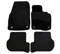Sakura DD0698 Tailored Car Mats, Black with Rubber Heelpad - Black Trim