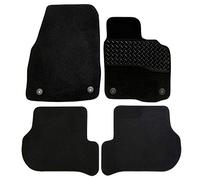 Sakura DD0938 Tailored Car Mats, Black with Rubber Heelpad - Black Trim