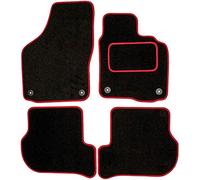 Sakura DD0993RD Tailored Car Mats, Black with Carpet Heelpad - Red Trim