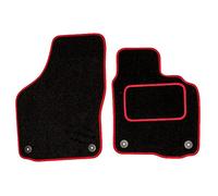 Sakura DD1007RD Tailored Van Mats, Black with Carpet Heelpad - Red Trim