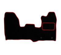 Sakura DD1024RD Tailored Van Mats, Black with Carpet Heelpad - Red Trim