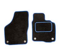 Sakura DD1029BU Tailored Van Mats, Black with Carpet Heelpad - Blue Trim