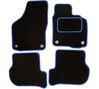 Sakura DD2003BU Tailored Car Mats, Black with Carpet Heelpad - Blue Trim
