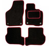 Sakura DD2003RD Tailored Car Mats, Black with Carpet Heelpad - Red Trim