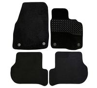 Sakura DD2004 Tailored Car Mats, Black with Rubber Heelpad - Black Trim