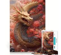 Sakura Dragon Chinese 1000 Piece Jigsaw Puzzles for Teenagers Jigsaw Brain Workout Toy Group Play Art Assembly Classic Gift (38x26cm)