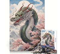 Sakura Dragon Chinese 1000-piece Puzzle for Teenagers Mind Exercise Toy Mind Calm Design Assembly Cherished Gift (50x75cm)