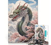 Sakura Dragon Chinese 1000-piece Puzzle for Teenagers Mind Exercise Toy Mind Calm Design Assembly Cherished Gift (50x75cm)