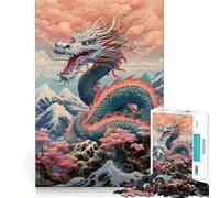 Sakura Dragon Chinese Hard Jigsaw Puzzle for Adults 1000 Pieces Improve Memory Relaxed Mind Sharp Edge Stylish Gift (38x26cm)
