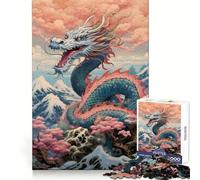 Sakura Dragon Chinese Hard Jigsaw Puzzle for Adults 1000 Pieces Improve Memory Relaxed Mind Sharp Edge Stylish Gift (38x26cm)