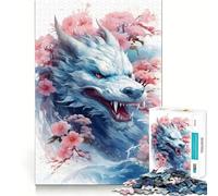 Sakura Dragon Chinese Jigsaw Puzzles 1000 Piece for Teenagers Logic Ability Toy Relaxing Fun Accurate Cut Artistic Gift (38x26cm)