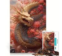 Sakura Dragon Chinese Jigsaw Puzzles 1000 Pieces for Teenagers Logic Game Warm Time Precise Cut Art Collection Piece (50x75cm)