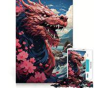 Sakura Dragon Japanese Jigsaw Puzzles for Adults1000 Pieces Smart Game Quiet Calm Pattern Assembly Amazing Present (38x52cm)