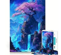 Sakura Dreamscape Temple Jigsaw Puzzles 1000 Piece for Adults Intellect Toy Calm Relax Precise Cut Santa Wish Item (38x26cm)
