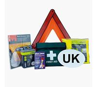 Sakura EU Travel and First Aid Kit - Warning Triangle, Beam Converters, Breathalyser, Bulb Kit, Hi-Vis Vest, Magnetic GB Sticker Perfect for Car, Home, Work
