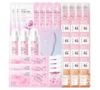 Sakura Face Mask Set 40PCS - Sakura Skincare Gift Set - Cherry Blossom Face Mask Hamper with Sheet, Mud, Sleeping,Lip & Eye Masks - Ultimate Pamper Beauty Bag for Women & Teenage Girls