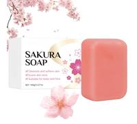 Sakura Face Soap Bar, Exfoliating Facial Soap, Natural Handmade Soap Bar, Skin Care Bar Soap for Cleanse and Soften Skin, Dark Spot Care 100g