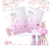 Sakura Foot Care Set, Complete Pedicure Kit with Urea & Shea Butter, Moisturising & Smoothing Treatment for Callus, Cracked & Dry Heels, Luxury Home Spa & Gift for Women Girls Friend