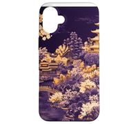 Sakura Garden at Dusk with City Backdrop Case for iPhone 16 Plus