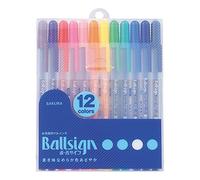SAKURA Gel Ink Ballpoint Pen, Ball Sign (Gelly Roll) 12 Color Set (PGB12)