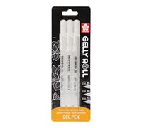 SAKURA Gelly Roll Basic Set - Pack of 3 Bright White Gel Pens - Sizes 05 Fine, 08 Medium, 10 Bold - Smooth, Waterproof & Fade Resistant Gel Ink - Perfect for Hand Lettering & Crafts