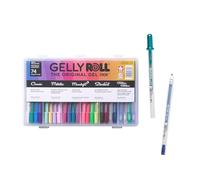SAKURA Gelly Roll Gel Pens - Gift Set - Ink Pen Set for Journaling, Art, or Drawing - Assorted Point Sizes with Pen Storage Case - Assorted Colored Ink with Special Effects - 74 Pack