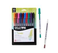 SAKURA Gelly Roll Gel Pens - Medium Point Ink Pen for Journaling, Art, or Drawing - Assorted Colored Ink - 10 Pack