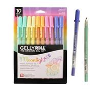 SAKURA Gelly Roll Moonlight Gel Pens Pastel and Opaque Assorted | Bold tip ink pen for journaling, art and drawing, opaque ink on light and dark paper