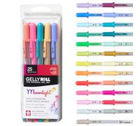 SAKURA Gelly Roll Moonlight Size 10 Gel Pens, Assorted, Pack of 25 | 25 Vivid Colors, Bold Point Ink Pens for Journaling, Art, Calligraphy and Drawing, Opaque, Creamy and Smooth