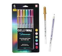 SAKURA Gelly Roll Shimmer Gel Ink Pen, Bold Tip, Assorted, 6 Count