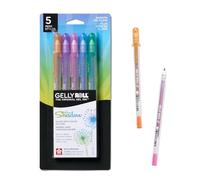 SAKURA Gelly Roll Silver Shadow Bold Point Pens, Pack of 5, Blue/Pink/Purple/Green/Orange