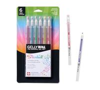 SAKURA Gelly Roll Stardust Galaxy Bold Point Pens, Pack of 6, Rose/Sky/Lime/Purple/Golden/red