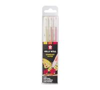SAKURA Gelly Roll Stardust Set Happy - 3 Colours - Glitter Gel Pens - Golden-Star, Copper-Star, Red-Star - Smooth Ink Flow - For Handwriting, Drawing & Decoration