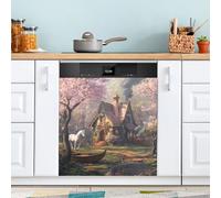 Sakura House Dishwasher Magnet Cover for Door Front, Large Metal Decorative Kitchen Dishwasher Panel Decal Refrigerator Magnetic Decor Sticker 58 x 66 CM