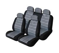 Sakura Jacquard Checked Seat Covers with Central Check Design - Black (Set of 4)