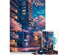 Sakura Japan Landscape Jigsaw Puzzles 1000 Pieces for Teenagers Raise Memory Easy Leisure Clean Edge Xmas Surprise (38x52cm)