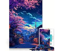 Sakura Japan Landscape Jigsaw Puzzles for Adults1000 Pieces Memory Boost Together Fun Image Assembly Art Collectible (38x52cm)