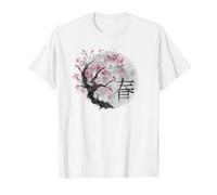 Sakura Japanese Cherry Blossom Tree T-Shirt, Men, White, 3X-Large