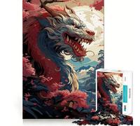 Sakura Japanese Dragon 1000 Pieces Jigsaw Puzzles for Adults Mind Exercise Toy Relax Time Precision Cut Stylish Gift (38x26cm)