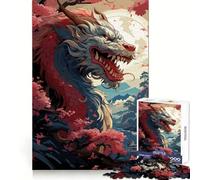 Sakura Japanese Dragon Jigsaw Puzzles for Adults1000 Piece Mind Skill Group Joy Quality Edge Art Collection Piece (38x52cm)
