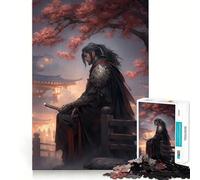 Sakura Japanese Samurai 1000 Pieces Jigsaw Puzzles for Adults Mental Logic Toy Serene Time Firm Cut (38x26cm)
