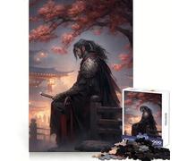 Sakura Japanese Samurai Jigsaw Puzzle for Adults 1000 Pieces Mind Puzzle Calm Pastime Image Assembly Lovely Present (50x75cm)