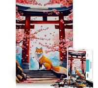 Sakura Kitsune Fox 1000 Piece Jigsaw Puzzle for Teenagers Fine Logic Toy Relaxing Fun Neat Edge Wall Art Decor (38x52cm)