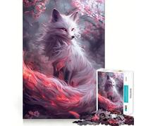 Sakura Kitsune Fox 1000 Piece Jigsaw Puzzles for Adults Teenagers Solid Logic Toy Quiet Fun Precision Cut Santa Wish Pick (38x52cm)